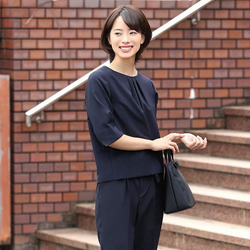 ブラウス レディース オフィス 紺 長袖 フォーマル 入学式 通勤 トップス 大きいサイズ 洗える ママ 七五三 入園式 卒園式 卒業式 服装 母親 ネイビー VN-004-BL nina's（ファッション） ブラウス レディース オフィス 紺 長袖