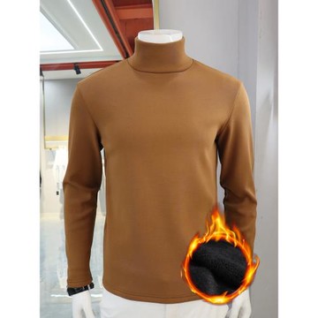 男士高領打底衫秋冬季新款加絨加厚保暖內衣修身內搭體恤潮流衛衣