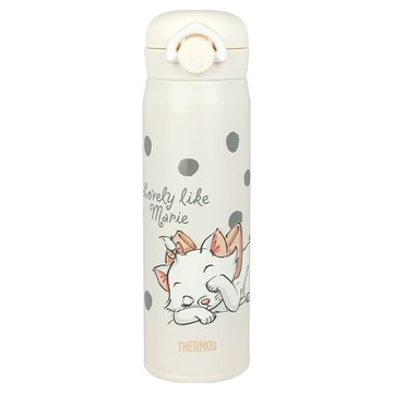 THERMOS 膳魔師 輕巧變不銹鋼真空保溫瓶 JNR-500MR-SPIV  1個  瑪麗貓圓點款 米色  500ml