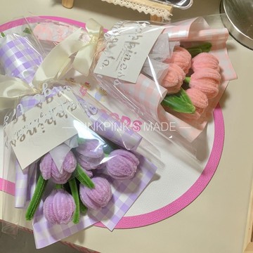 【臺灣-出貨】成品扭扭棒花束手工鬱金香仿真花永不凋謝花永生花仿真花送女禮物