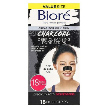Biore, 深層清潔毛孔貼，木炭，18 條鼻貼