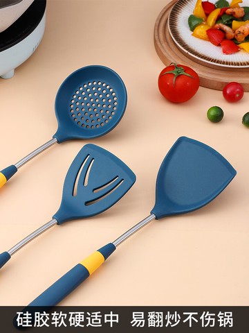 不粘鍋專用硅膠鏟家用炒菜鏟子食品級耐高溫廚具套裝炒勺湯勺漏勺