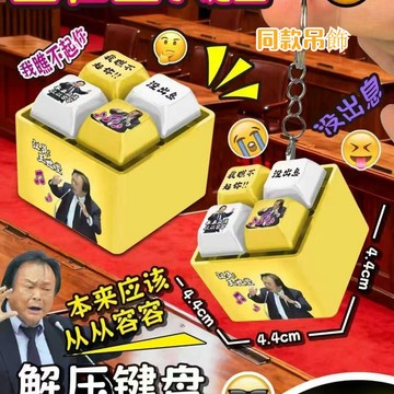 🚀臺灣12H🚀爆款王世堅 堅哥按鍵 從從容容回答我按鍵 波音按鍵多款鉢鉢雞木魚功德積攢器按鍵解壓語音發聲鑰匙扣