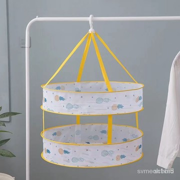兔年辣式熱賣曬衣網曬內衣襪子神器晾衣籃雙層曬衣服平鋪的網兜宿捨傢用晾衣架