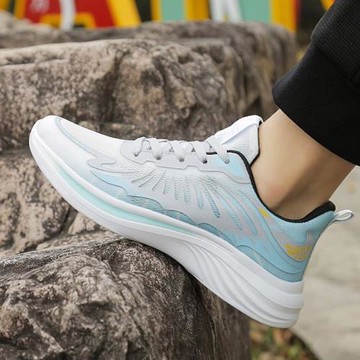 時尚男鞋秋季透氣網面運動鞋男士軟底軟面旅游鞋防臭輕便系帶單鞋