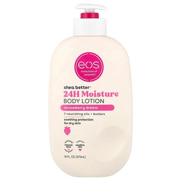 EOS, Shea Better™ 24 小時保濕身體乳，草莓夢，16 液量盎司（473 毫升）