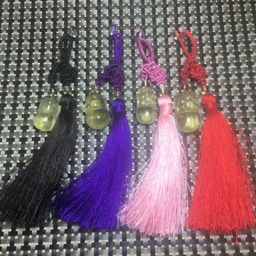 天然黃水晶貔貅汽車鑰匙扣男士腰掛創意電瓶車女款包掛件高檔流蘇