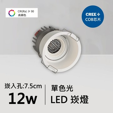 全光譜12W崁燈｜QC-20051W-CREE芯片