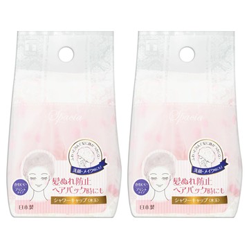 SPA單層浴帽-洗澡、護髮必備 可愛圖案 防止頭髮濕  粉水玉  2個