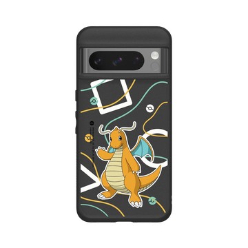 Pixel 8 Pro SolidSuit 黑 - 寶可夢 Pokemon - 幾何系列-快龍