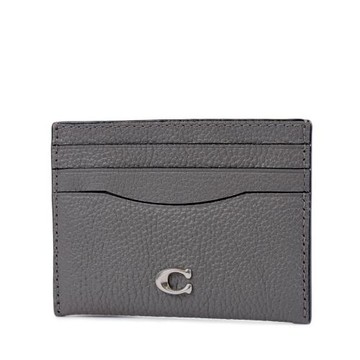COACH 專櫃男款 荔枝紋皮革名片/證件夾-灰色