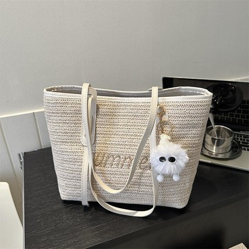 手工編織包包新款時尚爆款單肩包女大容量百搭草編託特包