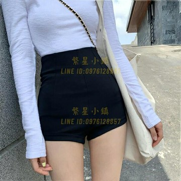西裝短褲休閒女春緊身彈力外穿熱褲包臀闊腿顯瘦高腰【繁星小鎮】