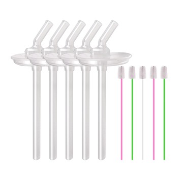 hibee Foogo 吸管替換組 5入 附吸管清潔刷  透明  1組