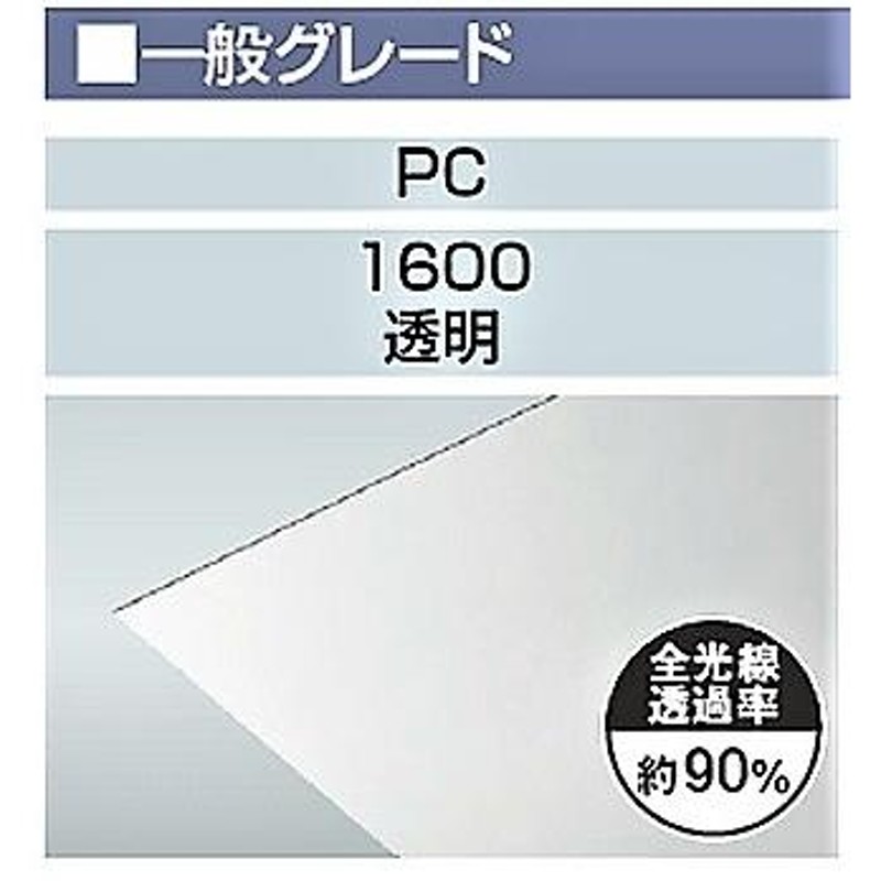 ポリカーボネート板1枚 PC-1600 透明 厚さ2mm タキロンシーアイ | LINE