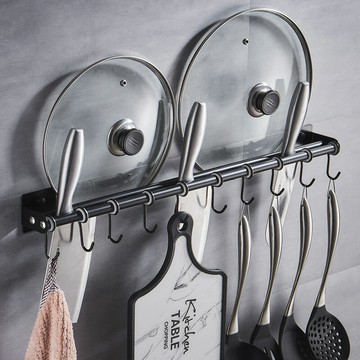 廚房用勺子鏟子掛鉤強力粘膠免打孔排鉤一排掛東西免釘鉤子置物架