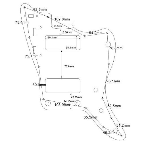 カスタム For Fender US Jazzmaster P90 Style ギターピックガード (4プライホワイトパール)