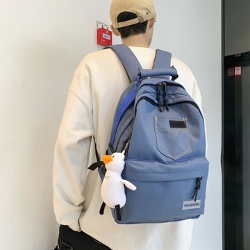 書包女大容量防潑水大學生雙肩包撞色運動百搭電腦包街頭旅行背包