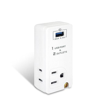 【聖岡科技Dr.AV】TNT-62U 1USB+2插 壁插 分接插座