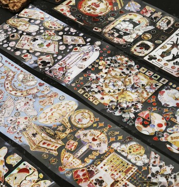 墜落天堂 サーカス 巨畫幅 PET 紙膠帶 水晶 燙金 燙銀 10米卷