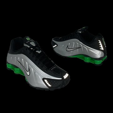S.G Nike Shox R4 休閒鞋 男鞋 黑 銀綠 HQ1988-006 彈簧鞋 復古鞋