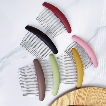 韓式純色倒插無痕發梳插梳防滑插夾少女簡約頭飾發夾頂夾劉海梳夾