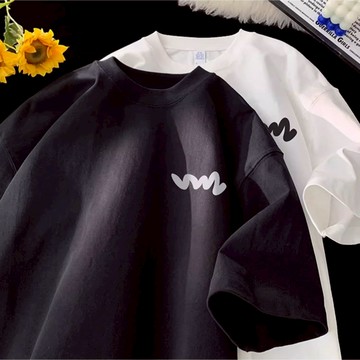 【當天出貨】230G重磅純棉T恤男夏季潮牌潮流印花T恤學生衣服加大碼美式上衣復古風oversize t恤男生衣服短袖t恤