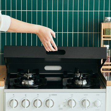 Msliving 電磁爐/瓦斯爐蓋 (四口)  黑色  1個