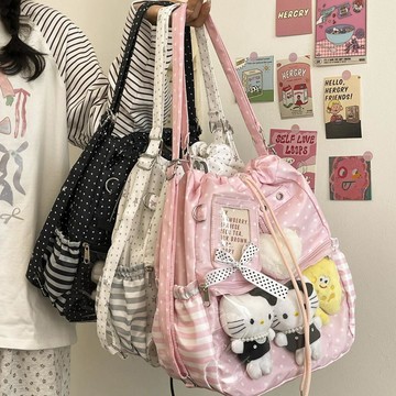 新品特惠🎉韓版卡通雙肩包大容量潮搭揹包通勤初高中學生輕便校園斜挎痛包女單肩側包 斜跨包 托特包