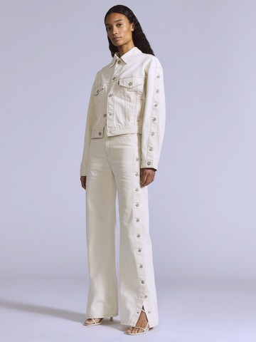 BLUETAB™ 丹寧牛仔寬褲 / 釦式開岔褲管 / 日本面料 人氣新品