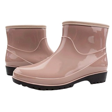 震撼 女款超輕量防滑高彈力雨靴 11-20  淺褐色的  235