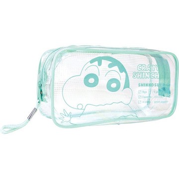 【震撼精品百貨】蠟筆小新_Crayon Shin-chan~蠟筆小新透明筆袋 化妝包-綠*14922