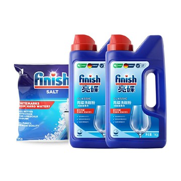 【BOSCH 博世】洗碗機耗材 洗碗機清潔劑套餐 (FINISH洗碗粉2罐+FINISH軟化鹽1包)