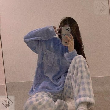 可可裡💥韓國ins泫雅網紅法蘭絨睡衣女秋冬季加厚甜美少女休閒家居服套裝