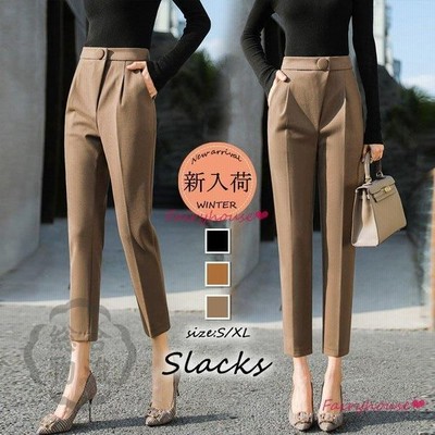 スラックスパンツ レディース 春夏秋 九分丈 通勤 黒スラックス ストレートズボン ハイウェストボトムス 大きいサイズ ビジネス おしゃれ オフィス Ol 着痩せ 通販 Lineポイント最大get Lineショッピング