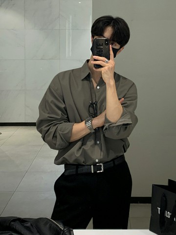 襯衫男士長袖內搭高級垂墜感夏季休閑外套潮雅痞帥氣寬松襯衣【不二雜貨】