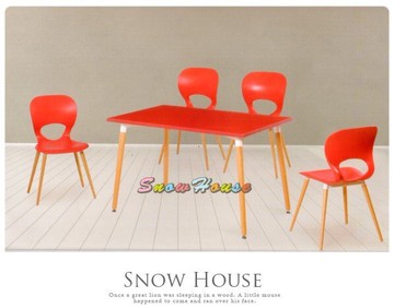 ╭☆雪之屋居家生活館☆╯R573-04 貝利餐桌(實木腳/白框/紅面)/洽談桌/造型桌/茶几/咖啡桌(不含椅子)