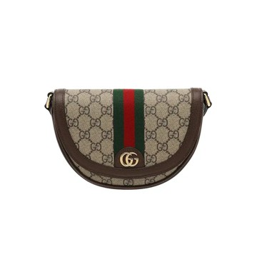 GUCCI 757309 經典帆布半月包馬鞍包斜背包 / 迷你