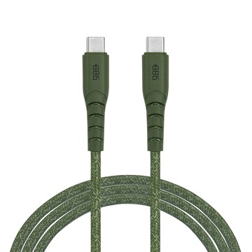 +886 USB-C to TypeC 100W 充電傳輸編織線 1.8M 軍綠