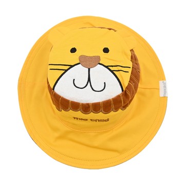 Flapjackkids 雙面防曬漁夫帽 UPF50+高防曬 魔鬼氈設計  獅子王 小猴子 黃色  M