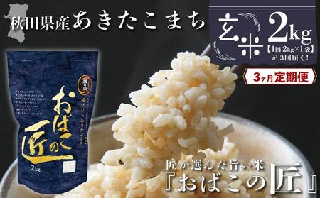 秋田県産おばこの匠あきたこまち　2kg （2kg×1袋）玄米