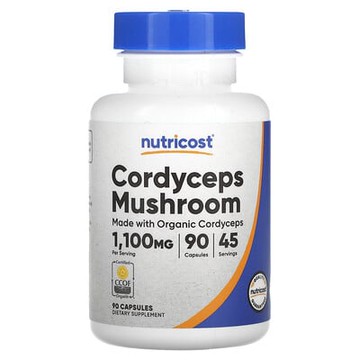Nutricost, 蟲草蘑菇，90 粒膠囊（每粒膠囊 550 毫克）