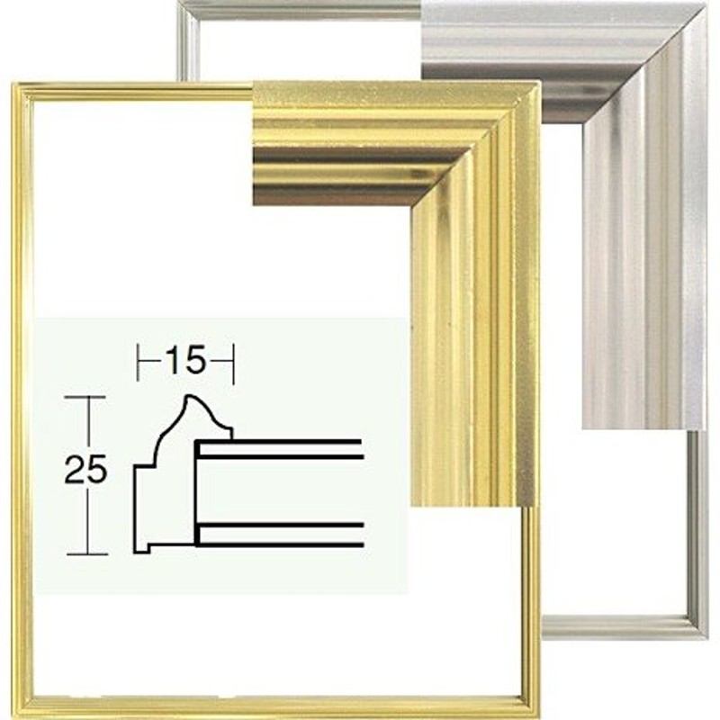 フレーム.額.デッサン額縁 5002アルミ額 サイズ半切.ゴールド.シルバー