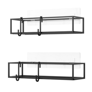 《Umbra》壁掛式浴室置物架2件-墨黑-- 浴室收納架 瓶罐置物架