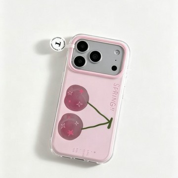 ✨iphone保護殼✨ins韓系粉色少女櫻桃蘋果17pro/16/15/14手機殼1312磨砂11甜美xr