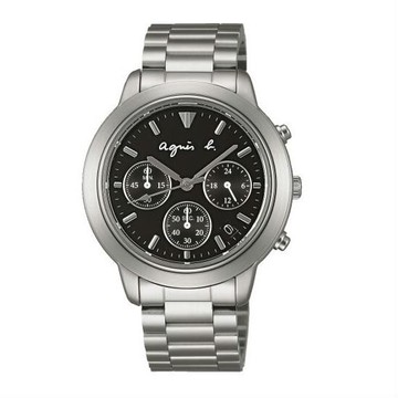 agnes b VD53-KQ00D(BT3012X1)法式時尚計時腕錶/黑面40mm｜樂天全館特惠中★指定刷卡回饋10%