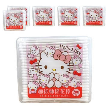 Hello Kitty 凱蒂貓 細紙軸棉花棒  200支  6盒