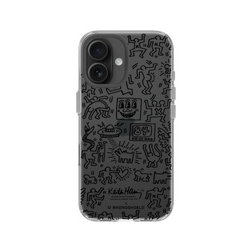 iPhone 16 Clear Case（相機按鈕） 透明 - Keith Haring - Line Art