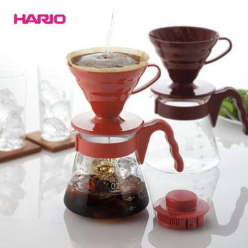 【旗艦店】HARIO玻璃咖啡壺V60樹脂濾杯手沖咖啡器具套裝VCSD