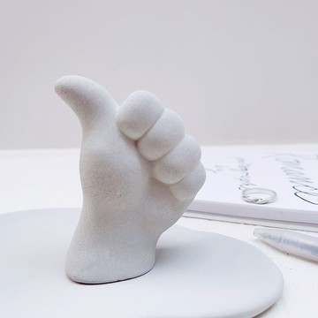 【送好禮】小手 比讚 很讚 水泥擴香石 戒指座 交換禮物